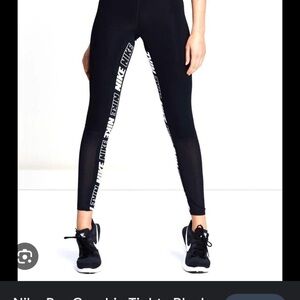 Nike Black Leggings with White Logo Accents